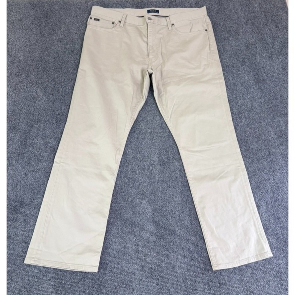 Polo Ralph Lauren Pants Mens Light Beige Chino Straight Leg Cotton Size 38X30